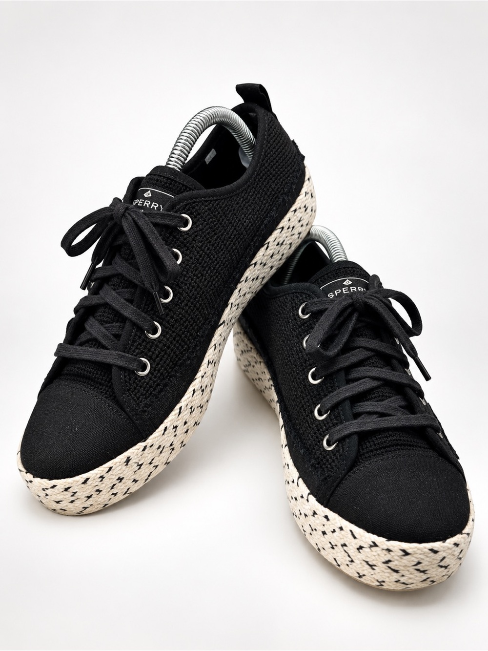 Bobs from Skechers Black Espadrille Platform Sneakers Size 10